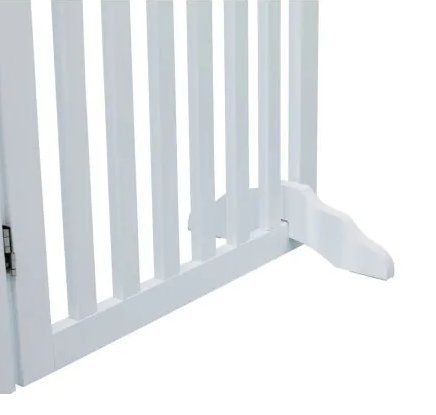 Hunde-Absperrgitter 4-teilig weiss, mit Tür 3