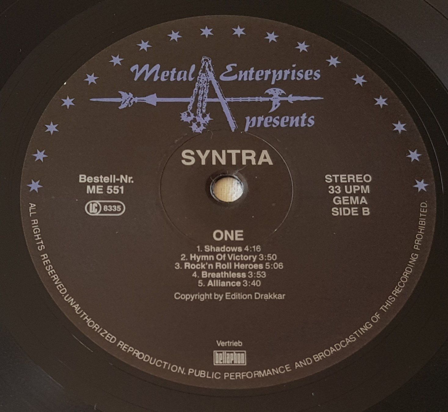 Schallplatten: Syntra - One - LP - 1990 - First Press - Metal Enterprises – Gebraucht aus Uster von Zardodel 5
