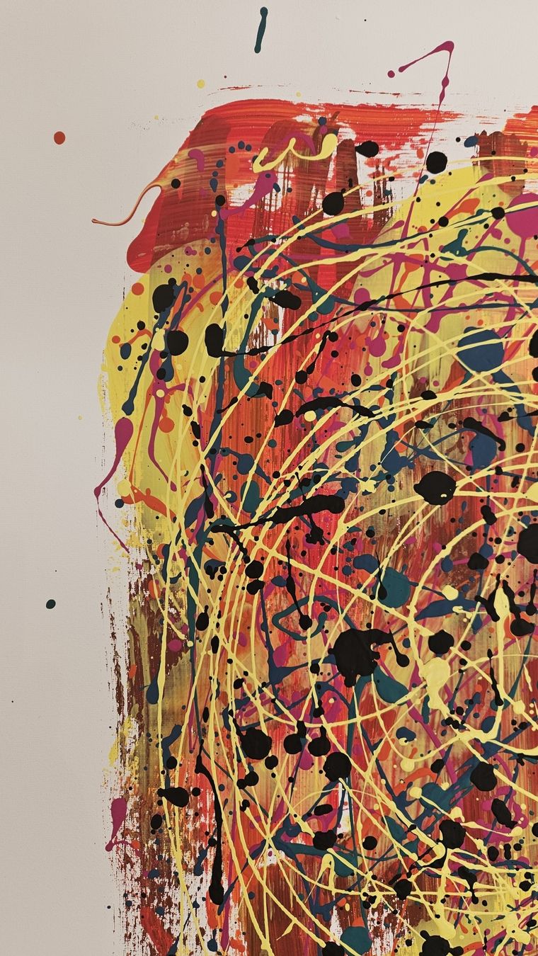 Dipinti: Tableau peinture abstraite technique dripping  – Nuovo (secondo la descrizione) da Le Locle venduto da fab_c9hh 3