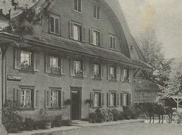 Schwarzenbach LU Gasthof Löwen Pferdegespann 1937