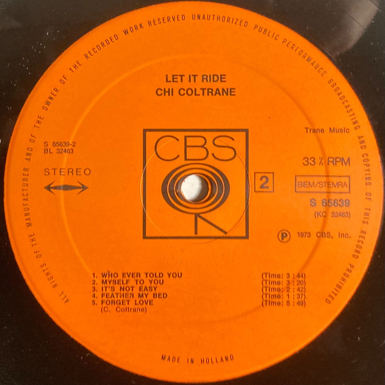 Schallplatten: CHI COLTRANE - LET IT RIDE – Gebraucht aus Poliez-Pittet von Newtown-Records 3