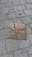 Metallplatten mit Dorn 2 Stück gebraucht rostig Zustand