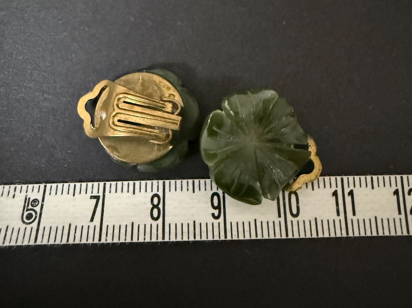 Orecchini pendenti & Orecchini a lobo: Vintage Jade Ohrclips – Usato da Spiegel b. Bern venduto da Rogger72 3