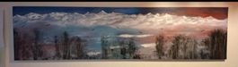 Gemälde " Bergen im Atem der Stille " handmade 30×120
