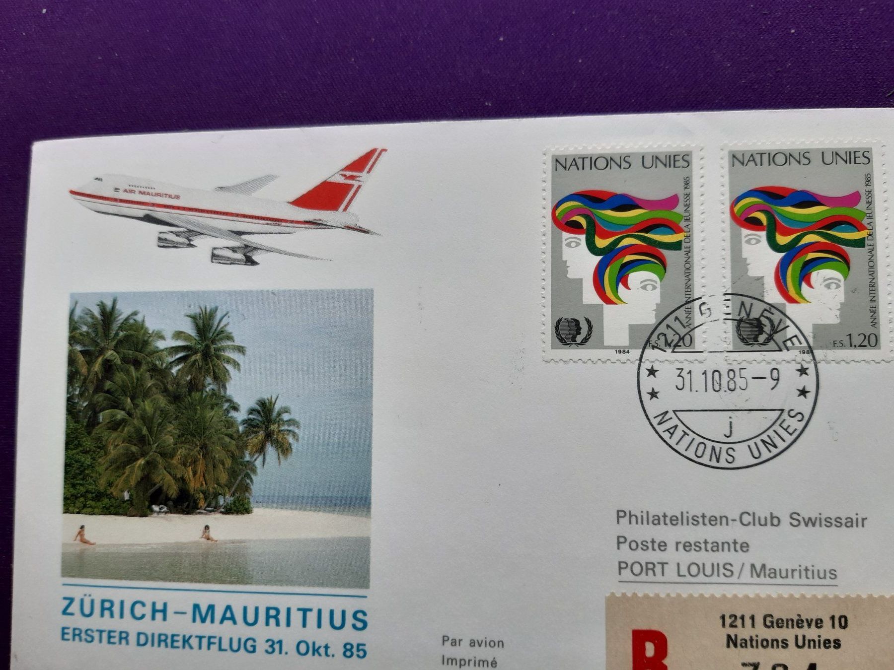 Alle Briefmarken: Flugbriefe 9 Stück, Nations unies, eingeschrieben – Neu (gemäss Beschreibung) aus Wangs von weisstannen01 3