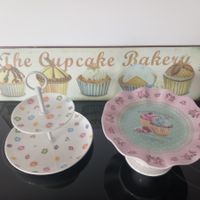 Kleiner Tafelaufsatz & Etagerli & Bild/ Shabby Vintage