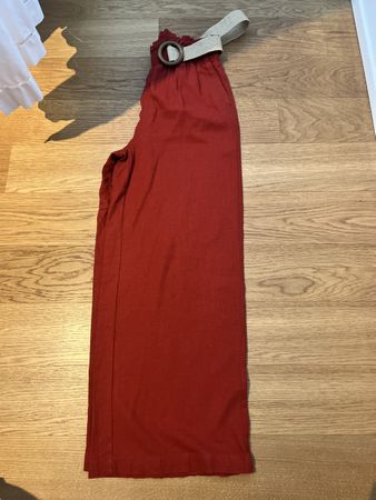 NEUE Leinenhose Sommerhose wide leg terracotta  - Gr. 36 / S