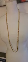 Halskette Goldfarbe mit bunten Steinen 