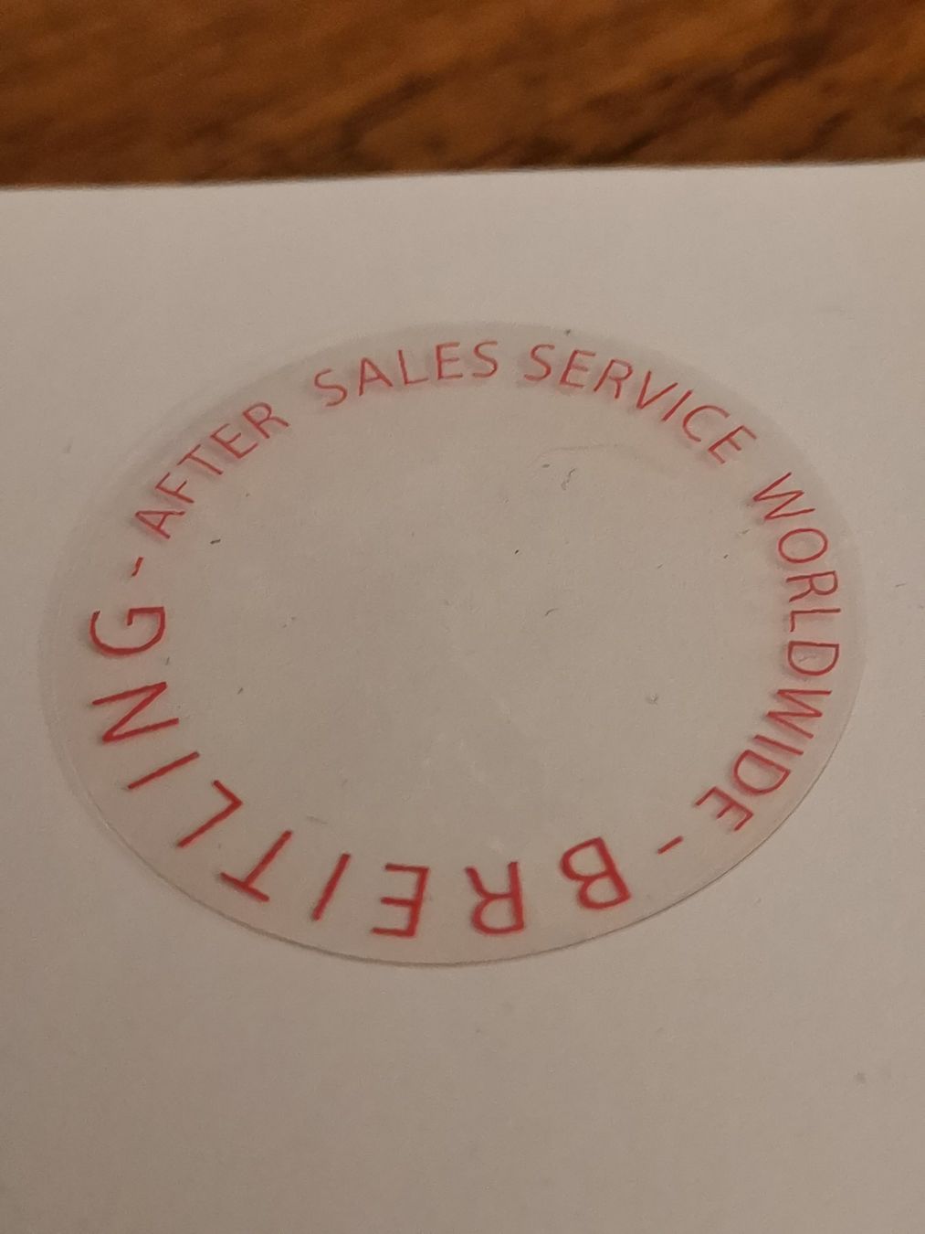 Sticker: Breitling Original Service Sticker 3 Stück – Usato da Rüti ZH venduto da bleibensiegesund