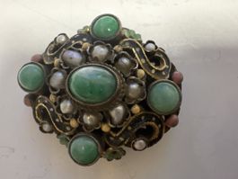 Antike Brosche Österreich-Ungarn Historismus Emaille Chrysop