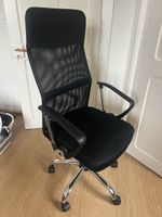 Chaise de bureau ergonomique noir structure chromée