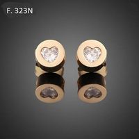 Ohrstecker Herz Zirkonia  Rose neu
