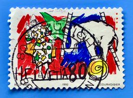 Nr.834 Weissclown mit Elefant  GESTEMPELT Sonderpostmarken