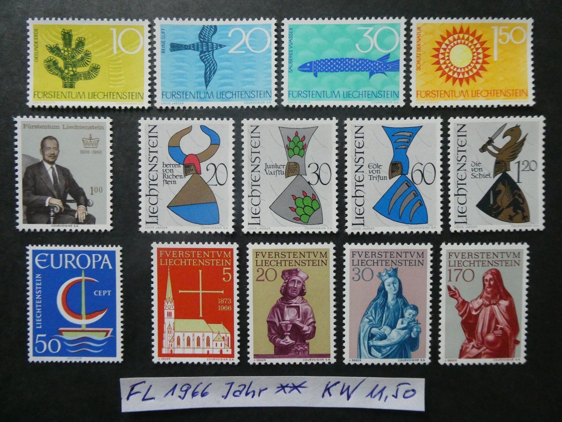 Alle Briefmarken: FL 1966 Jahr postfrisch zu 10% Katalog!! – Gebraucht aus Lausen von Herbamare01