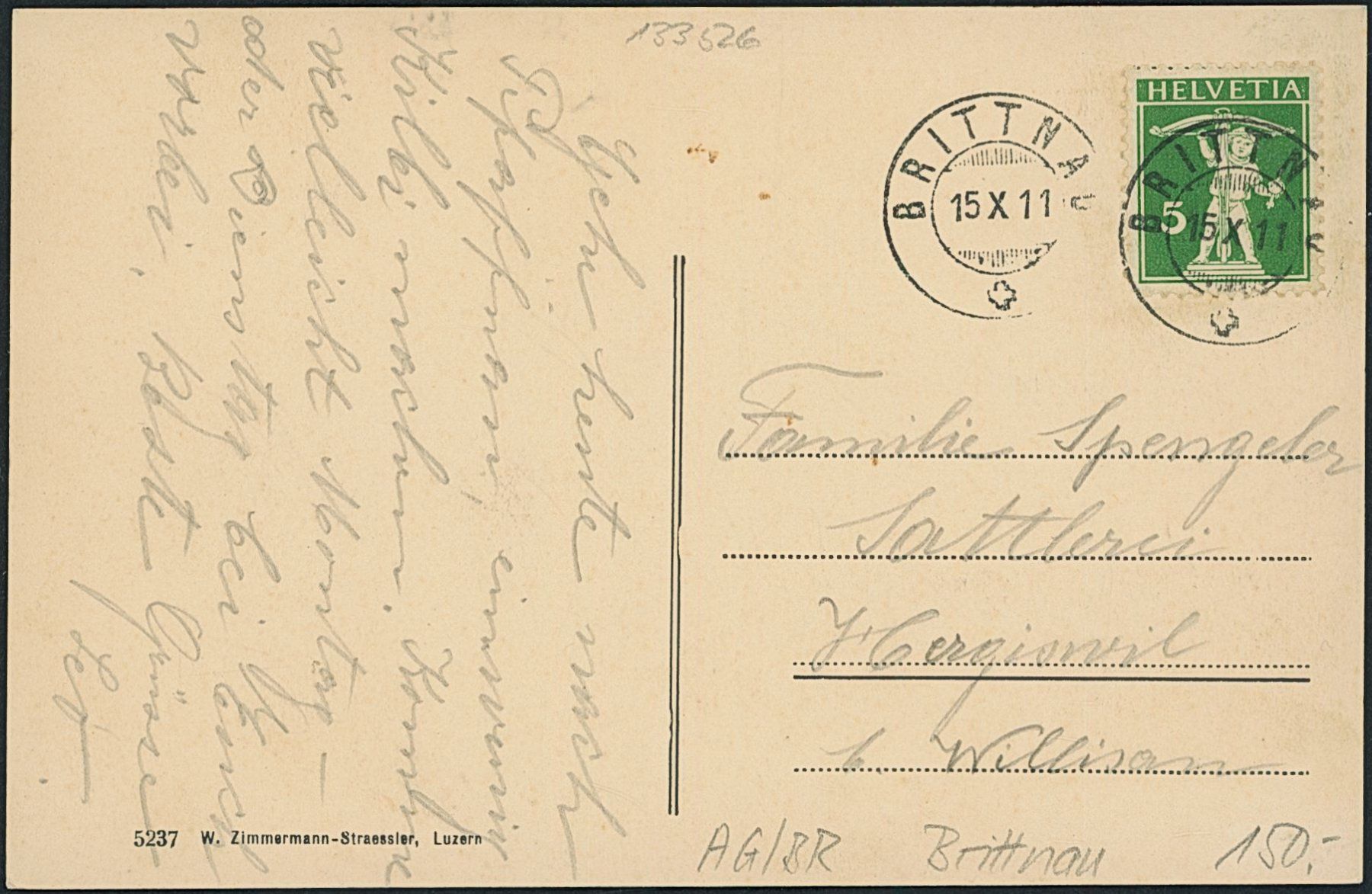 Cartoline postali: AG Brittnau – Usato da Schindellegi venduto da leecollect 1