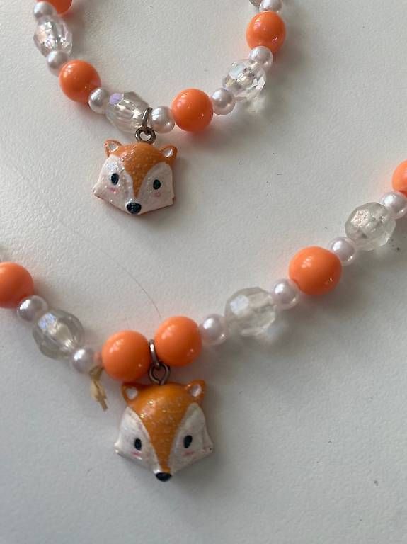 Catenine: Kinder Halskette und Armband Fuchs elastisch – Usato da Adlikon venduto da suermel2000 1