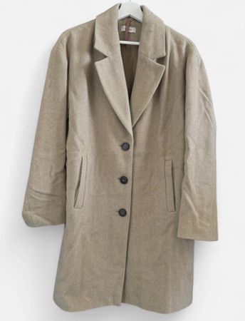 beige herringbone coat