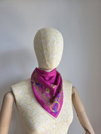 🩷 Vintage CELINE Tuch Rosa – Baumwolle – 50 × 50 cm