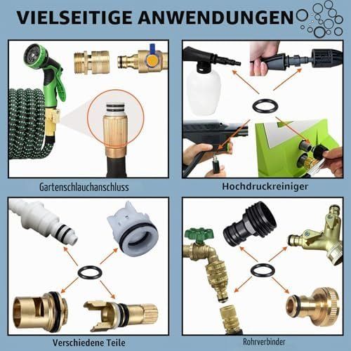 Sanitari: 7 Grösse Wasserschlauch Dichtung 20 O-Ring-Sortiment Kit – Nuovo e nell'imballaggio originale da Hundwil venduto da pak_7zvn 6