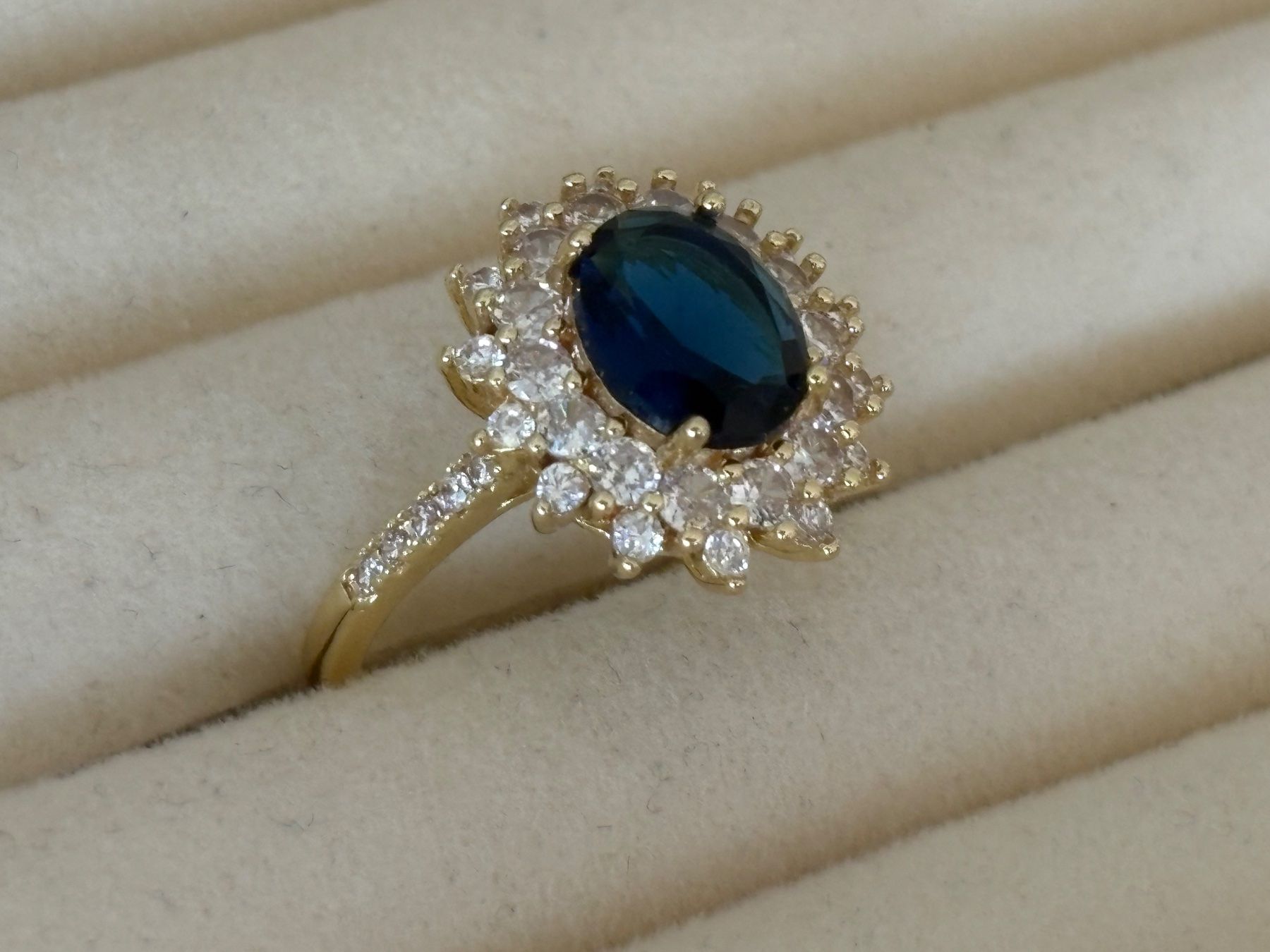 Anelli: Luxus Elegante Gr.19/9 Ring Farbe: Gold/blau – Nuovo (secondo la descrizione) da Biel-Bienne venduto da Roserosse13 3