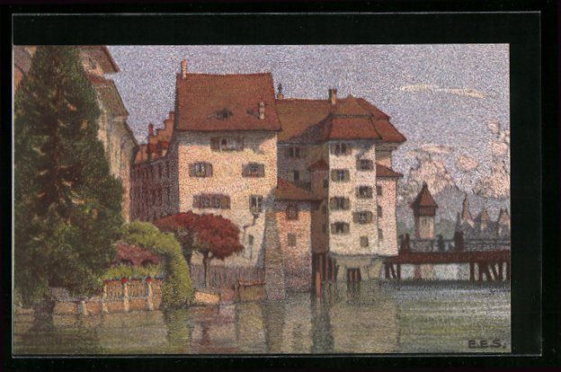 Cartoline postali: Ernst E. Schlatter: Luzern, Partie an de – Usato da Berlin venduto da bartko-reher