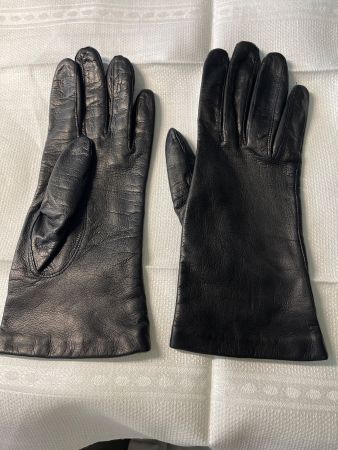 Elegante, warme Lederhandschuhe, schwarz, Grösse 7 1/2 Top!
