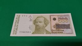Argentinien 500 Australes Geldschein, Top , Rar!