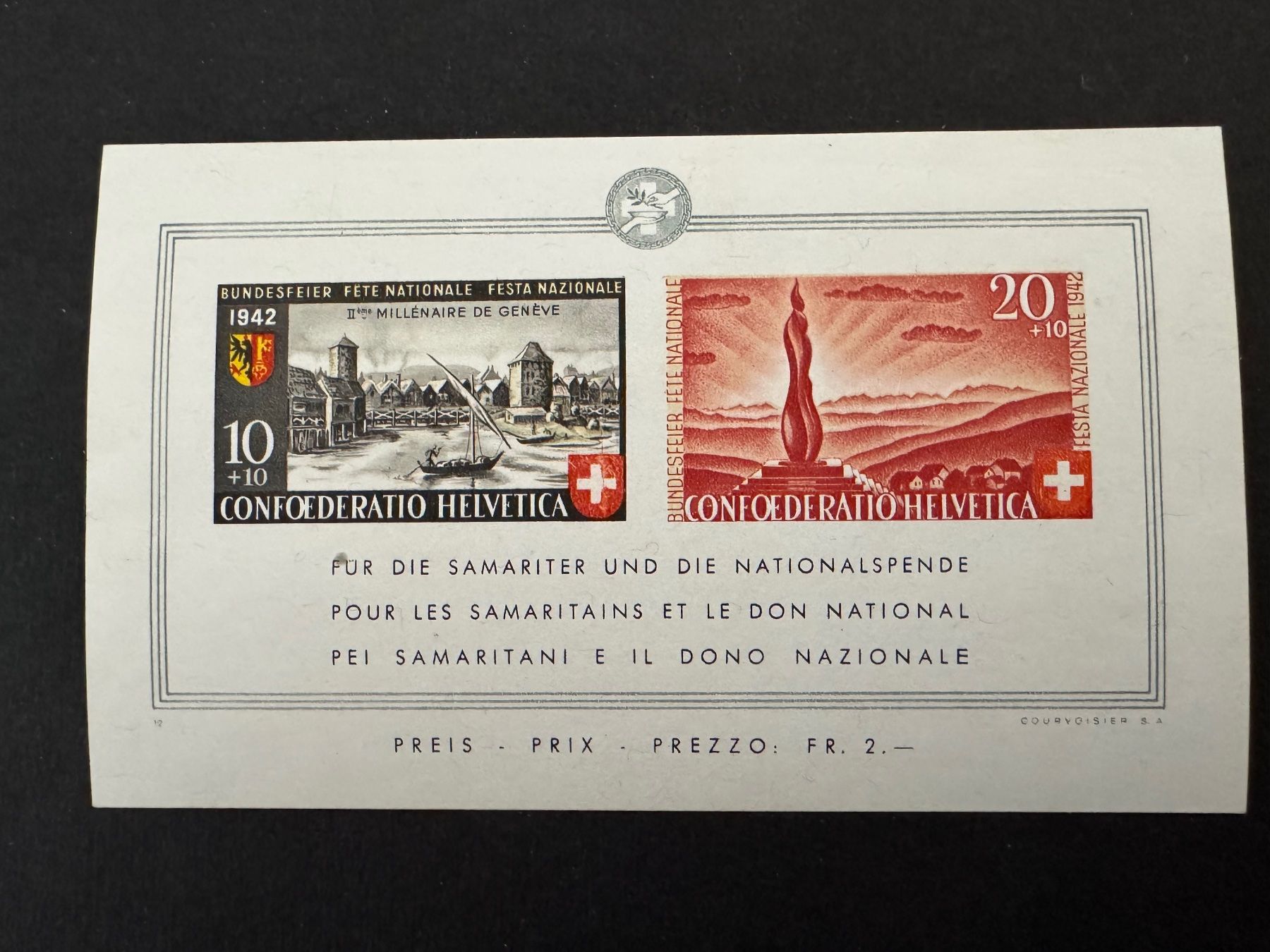 Alle Briefmarken: Pro Patria 1942, Block mit 17.3.01, postfrisch – Neu (gemäss Beschreibung) aus Stallikon von HILDECH1