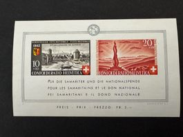 Pro Patria 1942, Block mit 17.3.01, postfrisch