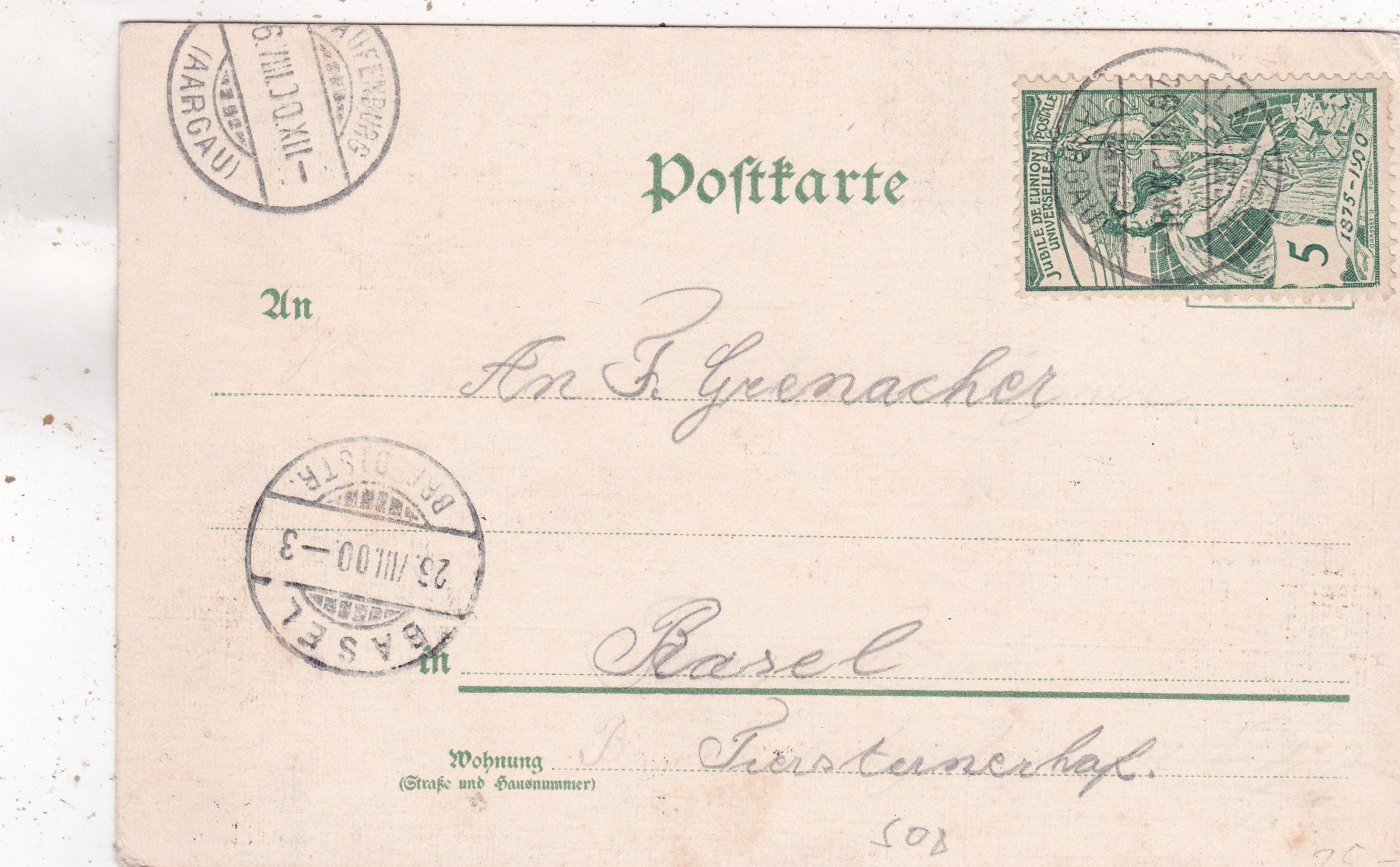 Cartoline postali: Kitsch Vögel Blumen  UPU Marke 1900 – Usato da Herisau venduto da Lisegrat2008 1