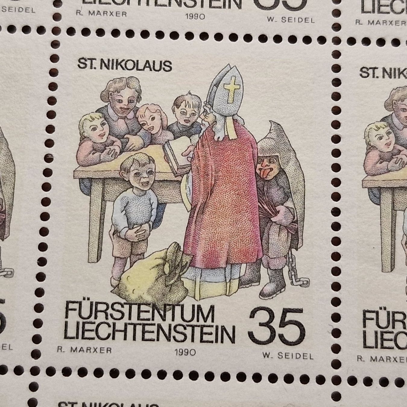 Tutti i francobolli: FL 1990 Serie Bogen "Winterbräuche" postfrisch – Nuovo (secondo la descrizione) da Aesch LU venduto da briefmarken.uray 6
