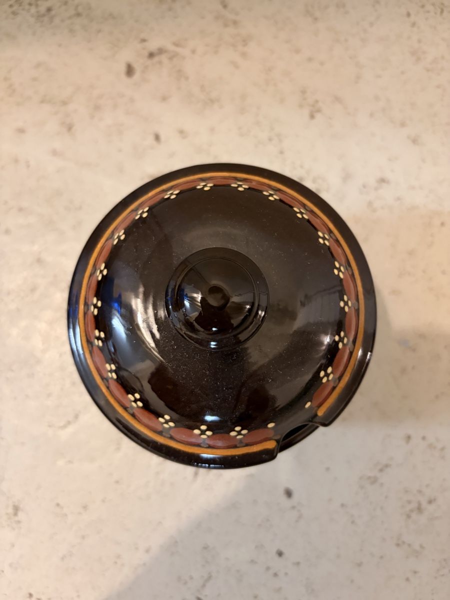 Geschirrsets: Keramikschale mit Deckel und Teller bemalt handgemacht  – Gebraucht aus Mülchi von jas_bqy2 4
