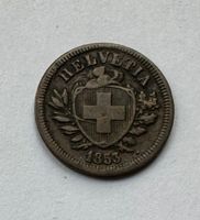 1853 1 Rappen Abart / Fehlprägung