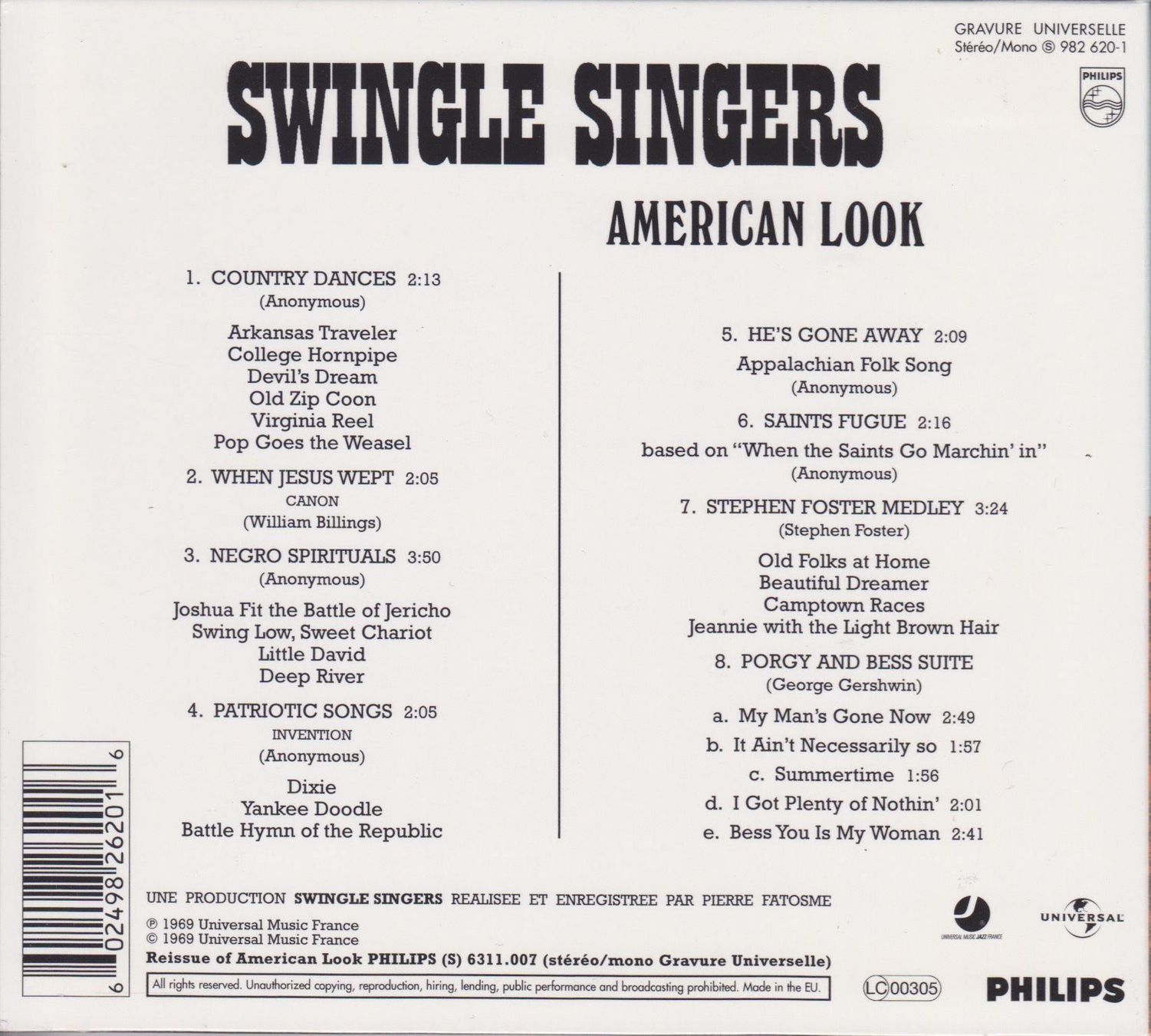 CD: SWINGLE SINGERS - AMERICAN LOOK – Usato da Lausanne venduto da sbar224 1