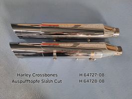 Harley Crossbones Auspufftöpfe H64727-08 / H64728-08