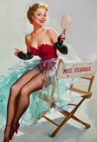 Blechschild-PINUP MISS SYLVANIA