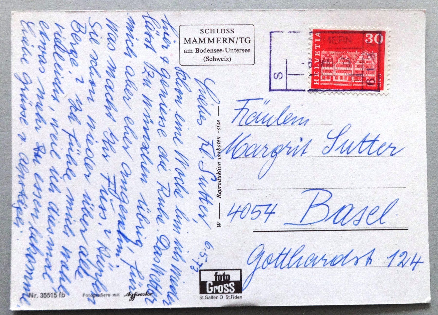 Cartes postales: Schloss Mammern/TG – D'occasion à Fétigny par Billy2miny 1