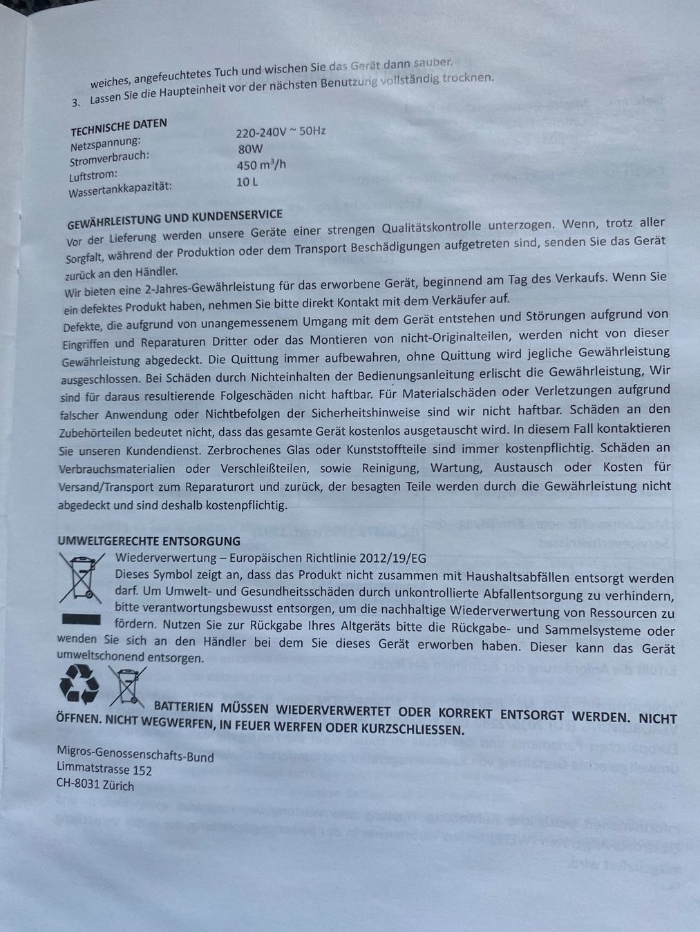 Parfums d'ambiance: Luftkühler von der Migros, ca. 3jährig – D'occasion à Erlinsbach SO par Silverstorm 6