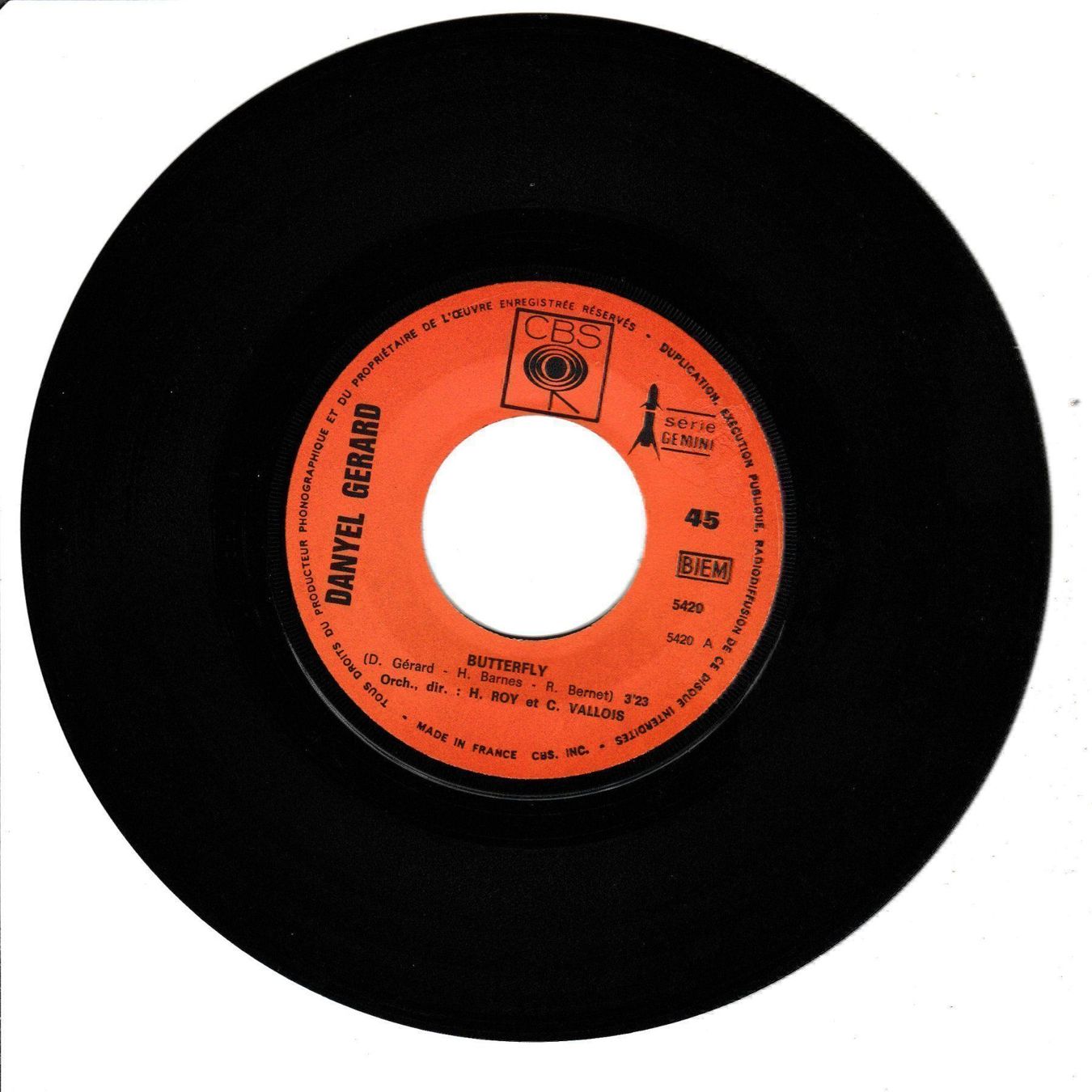 Vinyles: Danyel Gerard - Butterfly 7" Vinyl – D'occasion à Tübach par JamesStone 3