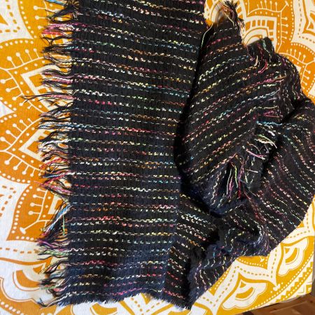 Freddy Sciarpa di lana Nera con Colori Vivaci /Inverno