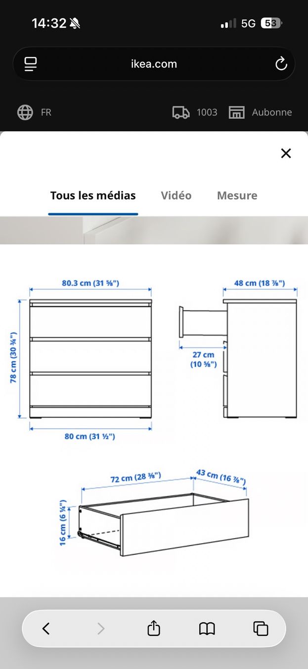 Ikea Commodes: Commode malm – D'occasion à Neuchâtel par nor_tlf2 4