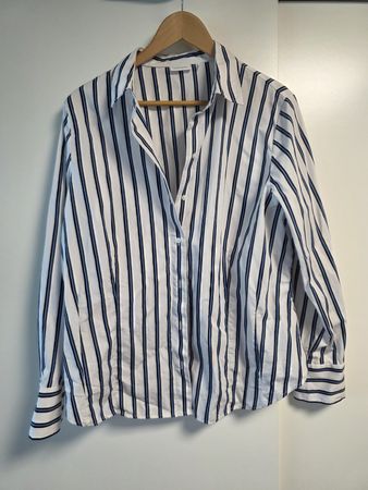 GERRY WEBER striped shirt size 46 white/blue