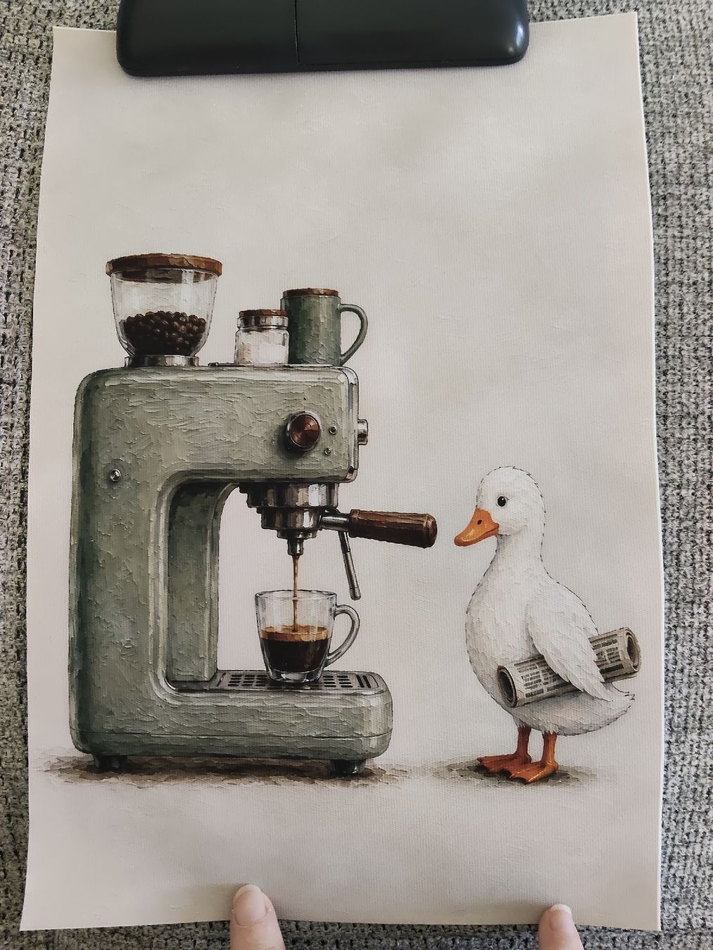 Poster & Bilder: Deux affiches décoratives canards et machine à café – Neu (gemäss Beschreibung) aus Ecublens VD von hel_t5v7 1