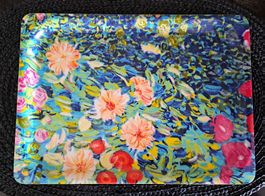 🇨🇭Plateau "Platex Les Rasses" motif floral 28x20cm vintage