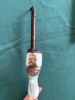Pfeife mit Porzellankopf bemalt, Paul von Hindenburg