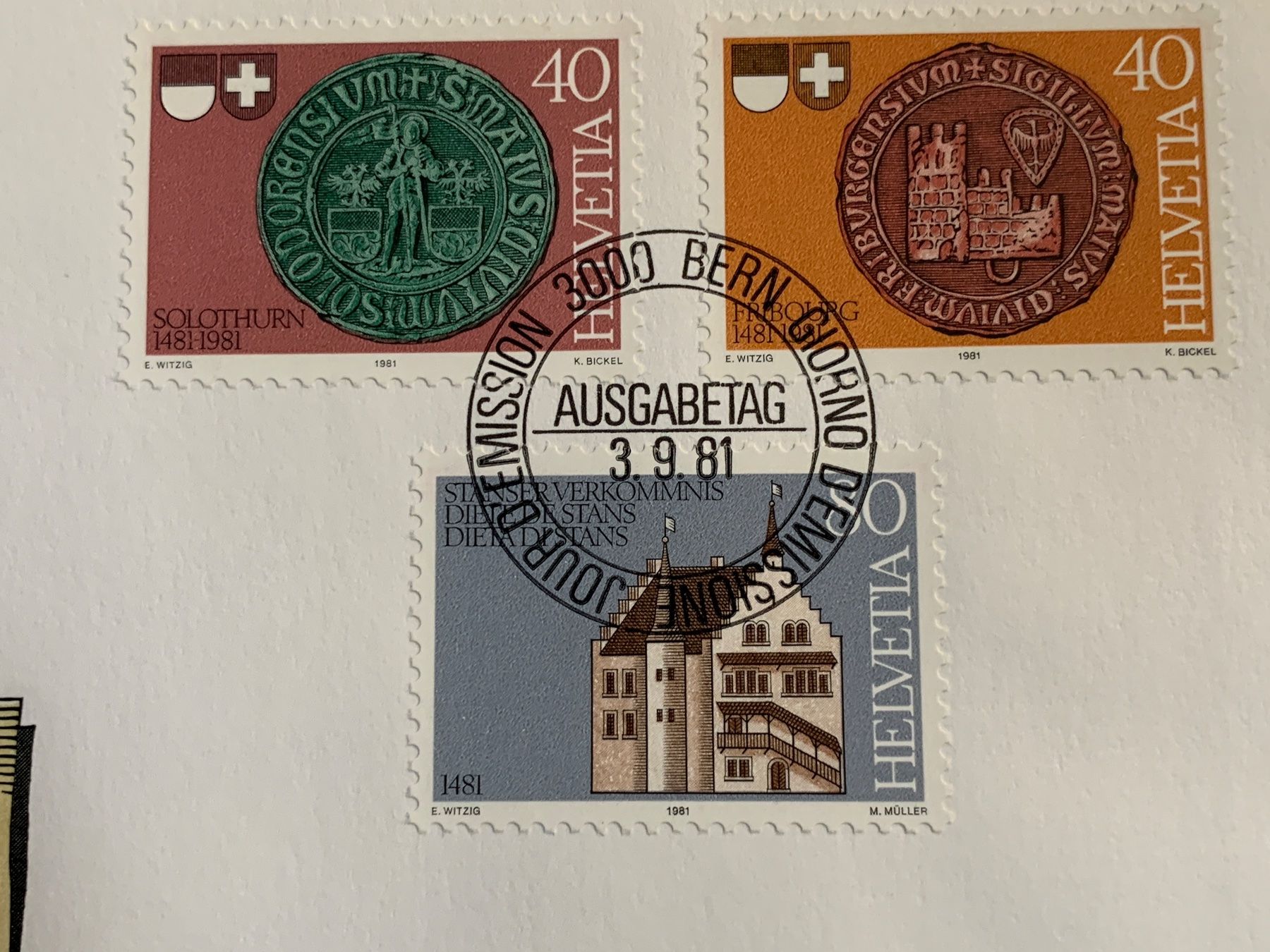 Tutti i francobolli: Stanser Verkommnis Ersttagsbrief 3.9.1981 – Usato da Ibach venduto da lisch3 1