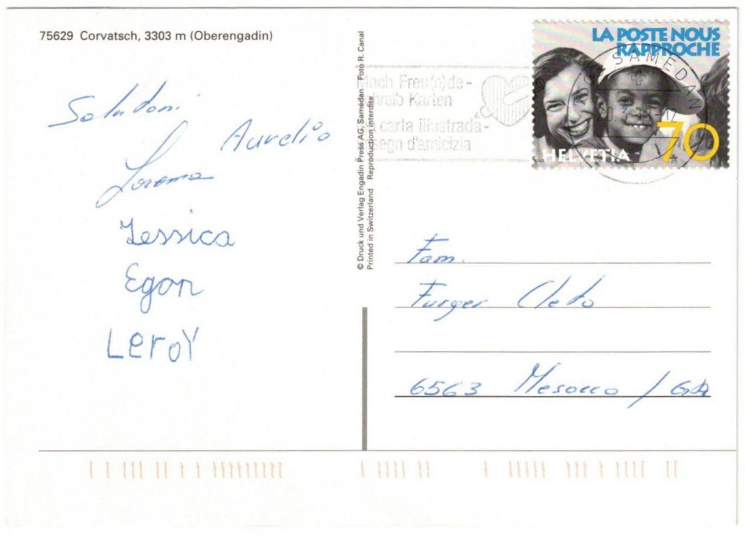 Cartoline postali: Silvaplana - 4 Bild AK Corvatsch – Usato da Binningen venduto da Mountainrider 1