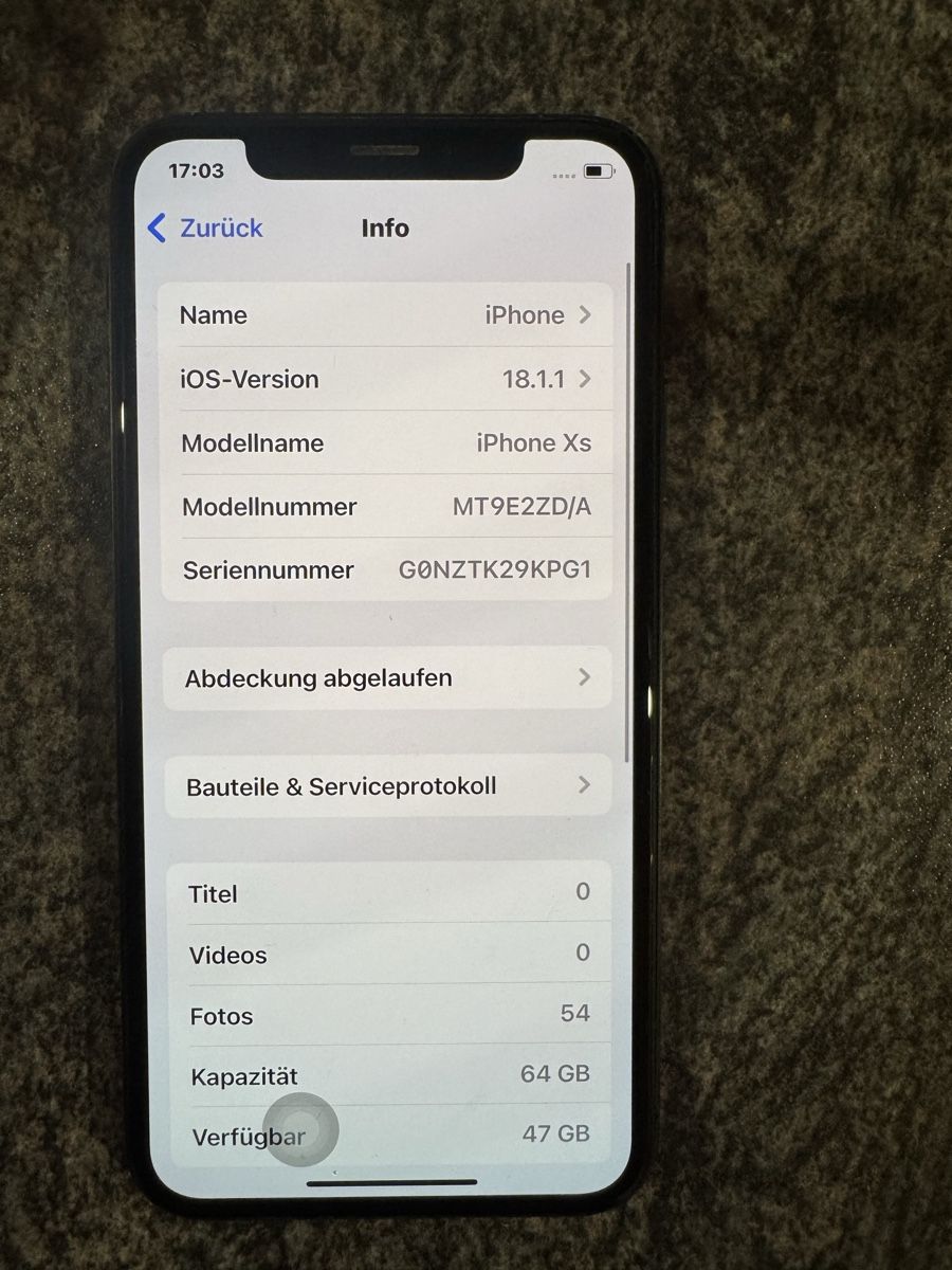 Apple Telefoni cellulari / Smartphones: iPhone Xs 64GB Space Gray – Usato da Siglistorf venduto da kuenzlestefan 1