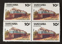 BRIEFMARKEN  Tansania Lokomotiven UNGESTEMPELT 1985