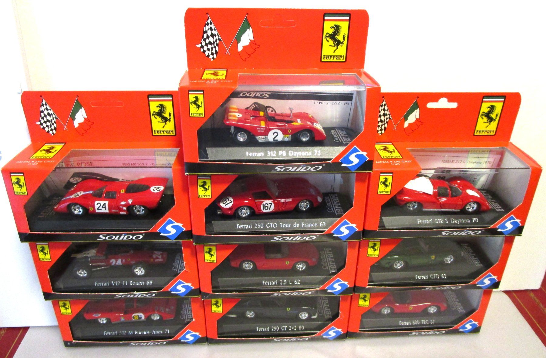 Ferrari Modellini d'auto: LOT DE 10 FERRARI SOLIDO  1992 – Nuovo e nell'imballaggio originale da Chêne-Bourg venduto da breno56 1